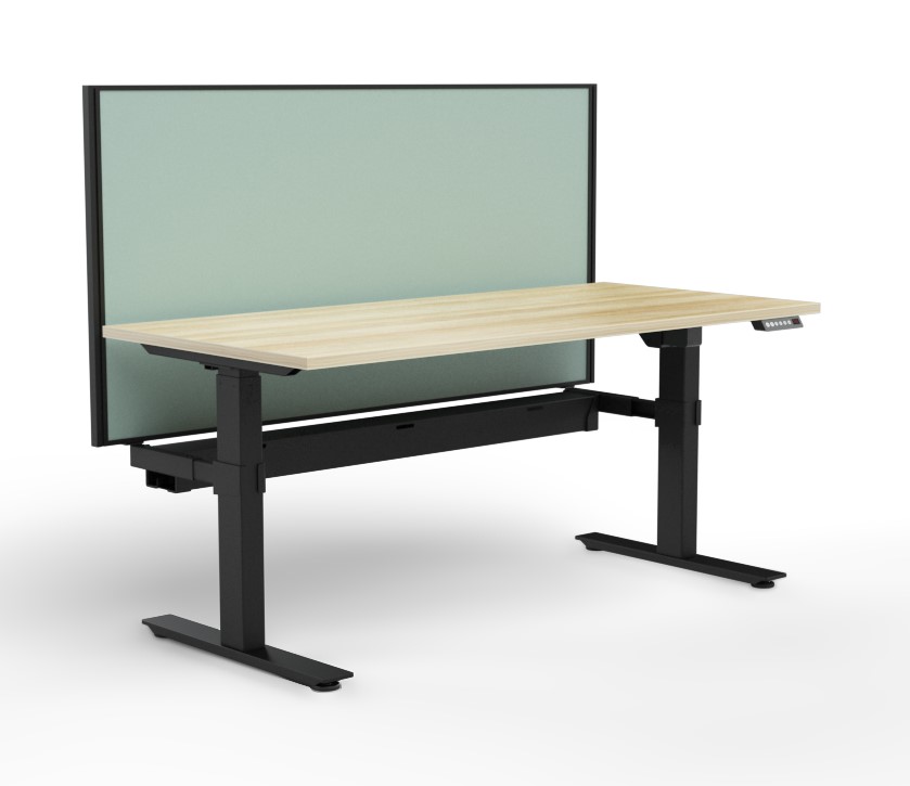 Agile Height Adjustable workstation Cable Tray - with Studio 50 Screen